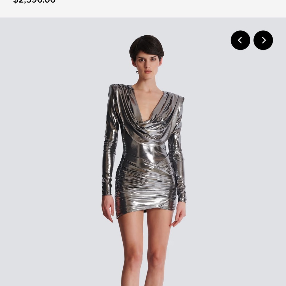 Short metallic draped French 36 US 4